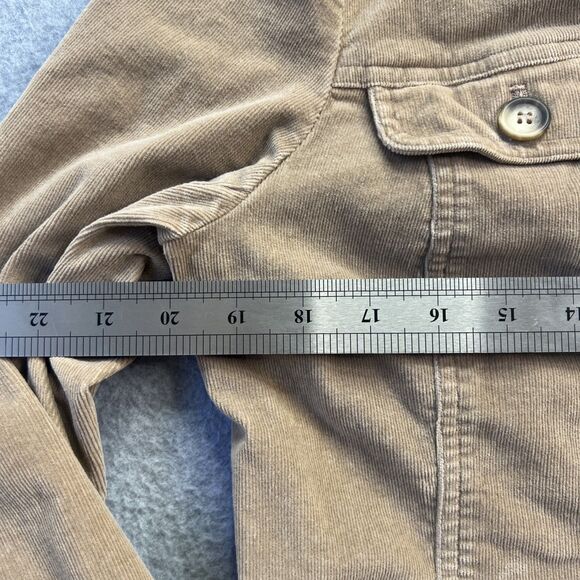 Villager Womens Corduroy Jacket 12 Beige Stretch Button Front Classic Retro Y2K - Picture 10 of 12